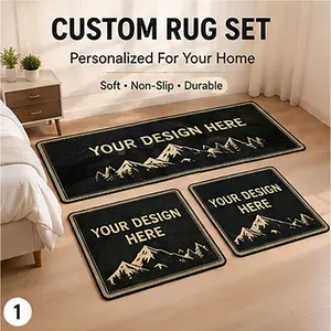 decorative rugCustom Rug Set Personalized Area Rug and Bath Mat, Non-Slip Floor Mat, Custom Name Photo Logo Rug for Bedroom Bathroom Living Room Home Decor