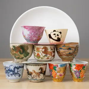 4 Cups-Piece Small Gongfu Tea Cups Tasting Cups Premium Ceramic Tea Cups