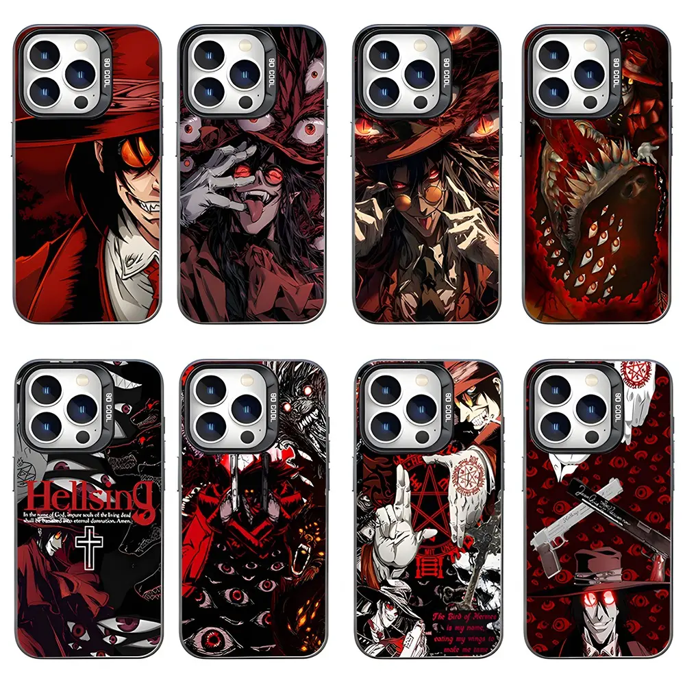 Creative Design cool dark anime H-Hellsing Durable phone case Compatible with iPhone 17/16/15/14/13/12/11/Pro/ProMax/Plus/Air/Xsmax/E, Featuring a Shockproof Matte Back, Anti-Fall, Ultra-Thin, Trendy Case, Manga Merchandise, Special holiday Gift for fans,