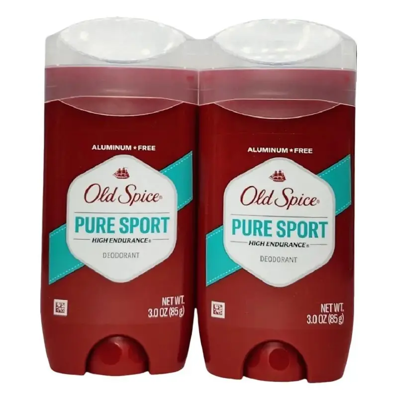 Old Spice Men's Aluminum-Free Active Stick Deodorant - Pure Sport Fragrance Deodorant, 3.0 oz 2-Pack (3-3.9 fl oz Range), Gentle Armpit Care Portable Body Deodorizer for Long-Lasting Daily Use