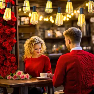 DAYBETTER Party And Christmas Decorations Outdoor String Lights Ip65 Waterproof Patio Light String Lights With St38 Vintage Shatterproof Led Edison Bulbs, Retro Connectable Bistro Lights For Backyard Gazebo Balcony.