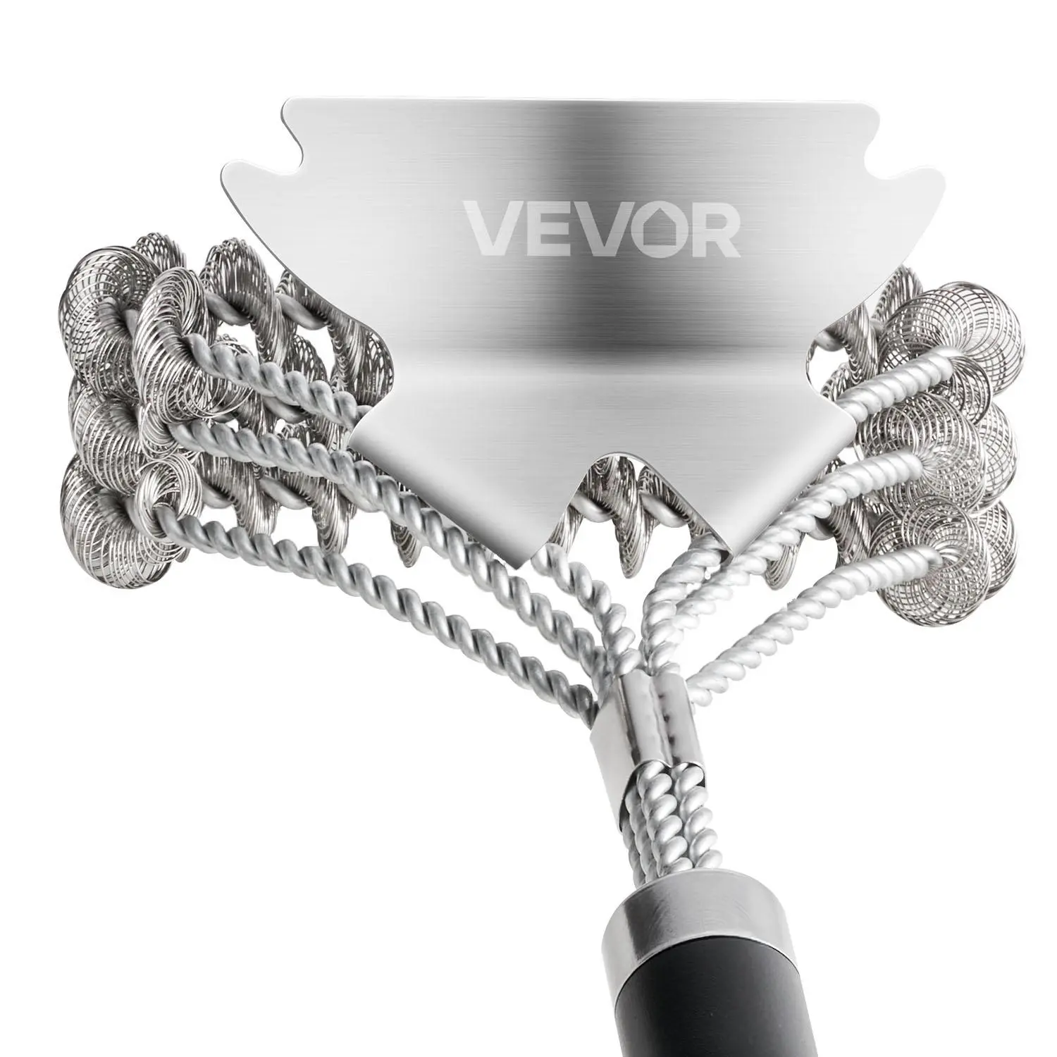 【Backtoschool】VEVOR Grill Brush and Scraper,  , BBQ Brush for Outdoor Grills, Stainless Steel Woven Wire, Bristle Free Barbecue Brushes for Porcelain, Charcoal, Grate Cleaner Grill Accessories, 17 in