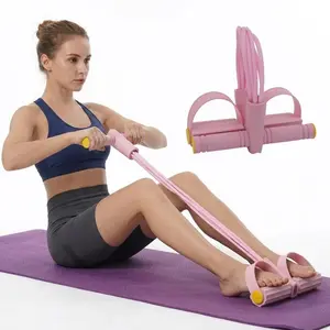 6-Tube Elastic Pedal Puller - Heavy-Duty Resistance Band for Full Body Home Workout, Sit-Up & Abdominal Muscle Trainer LED Kegel