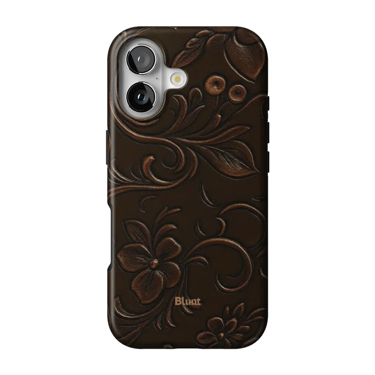 Blunt Tooled Leather iPhone Case, Embossed Leather Protective Cover, Vintage Western Phone Case, Premium MagSafe Compatible Case