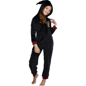 Harry Potter Kids Hooded Fleece 1PC Pajama Union Suit Loungewear Sleepwear - Gryffindor Slytherin Ravenclaw Hufflepuff