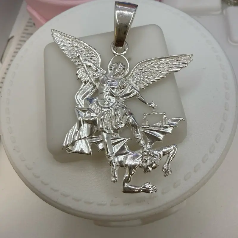 925 sterling silver silver pendant arcangel st miguel high quality solid Mexican silver )) dije de plata Mexicana Alta calidad Solido arcangel San miguel