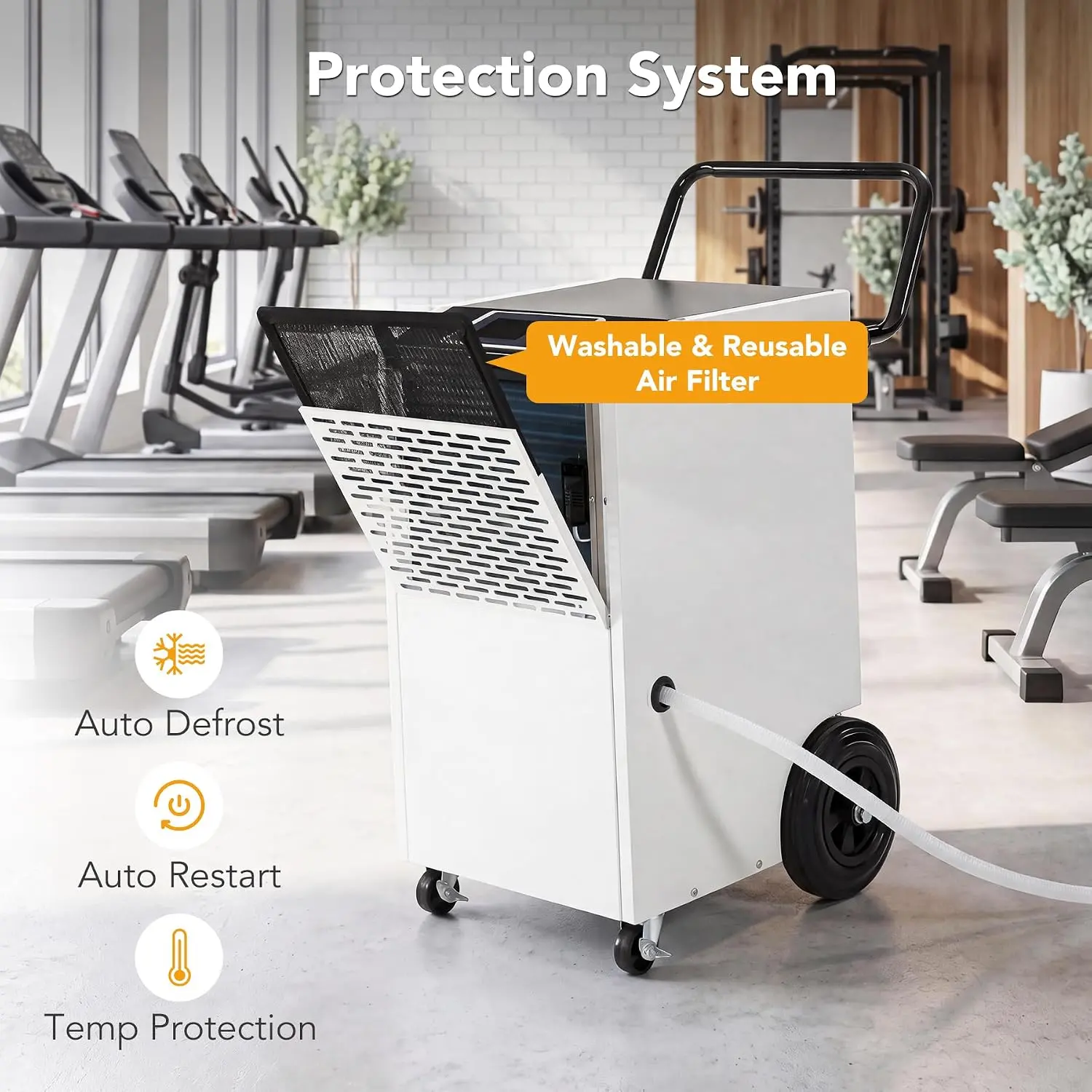 Tribesigns Commercial Dehumidifier with Pump & Drain Hose, Heavy Duty Commercial Dehumidifier for Up to 7000 Sq. Ft Large Spaces, Large Capacity Industrial Dehumidifier with Auto Defrost