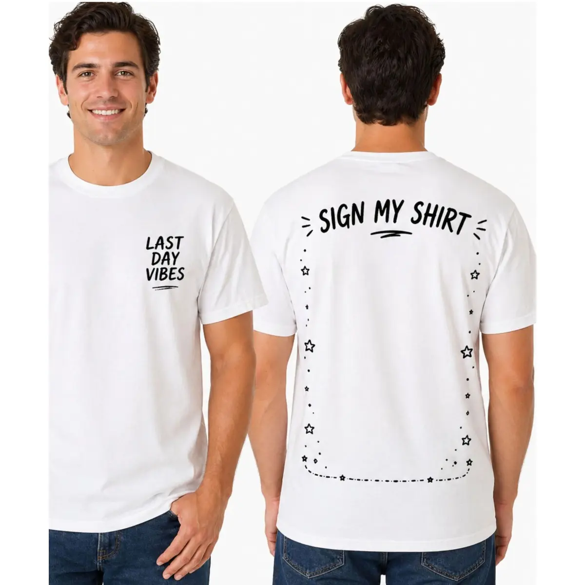 Last Day of School Autograph Shirt, Sign My Shirt Tee, Classmate Memory Shirt, End of School Year Gift, Teacher Student Signing Shirt