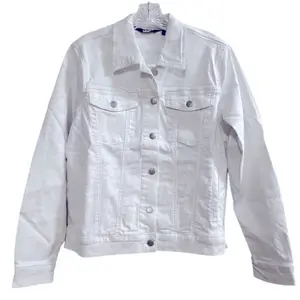 White Lands End Denim Jacket Classic summer Style for Everyday Wear