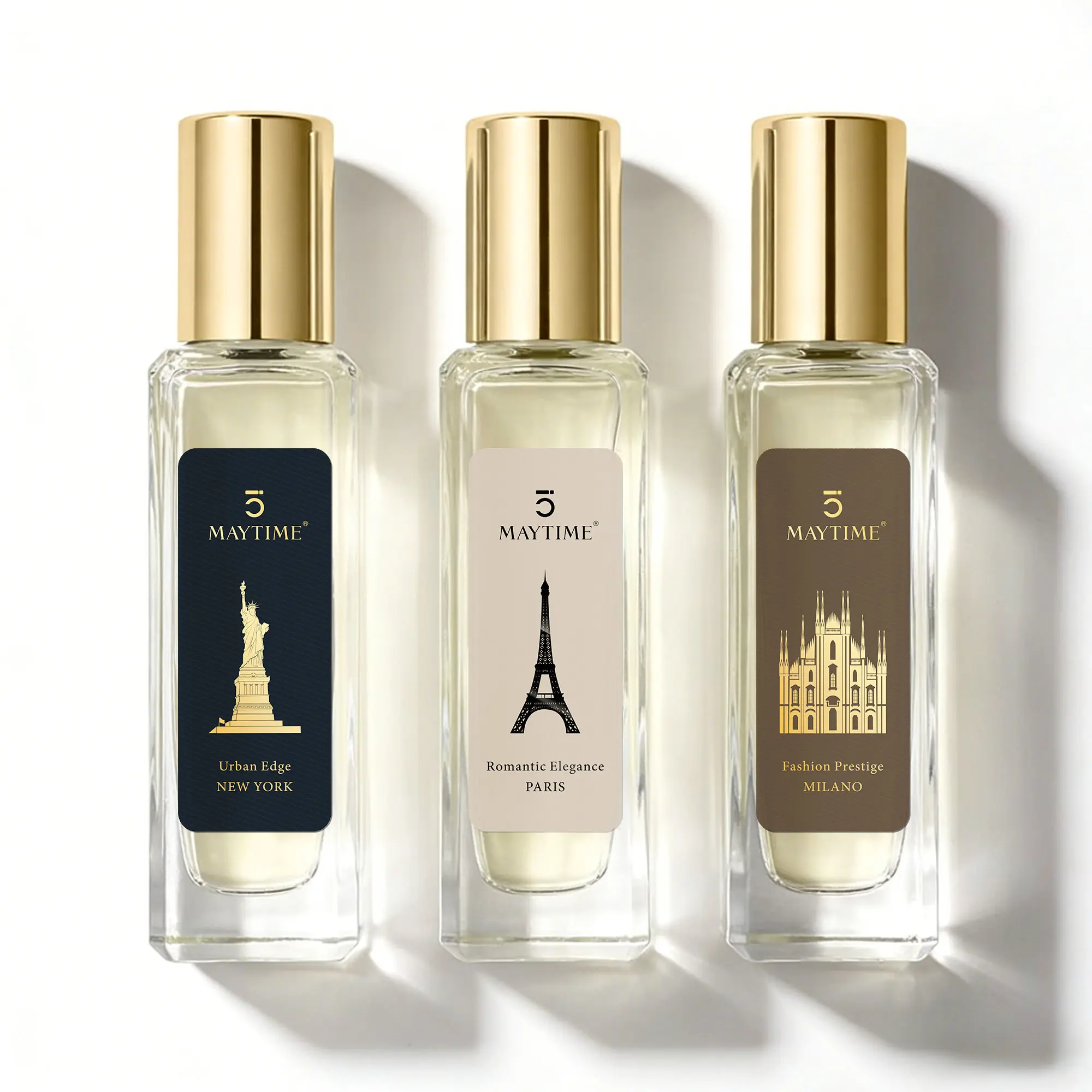 Maytime Summer Scented Journeys 3-Piece Unisex Fragrance Set (3×30ml) – Voyages Olfactifs Collection, Long-Lasting Eau de Parfum for Work, Dates & Nights, Woody Spicy & Fougere Scents Inspired by New York, Paris & Milano, back to school