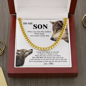 Happy Graduation Gifts for Son from Mom, Cuban Chain Necklace for Son Graduation, Graduation Bracelet Message High School Guy, Graduation Gift from Mom