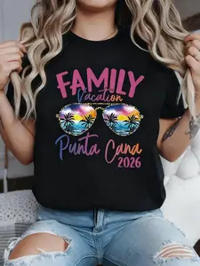 Ladies' Round-Neck Spring And Summer T-Shirt Featu