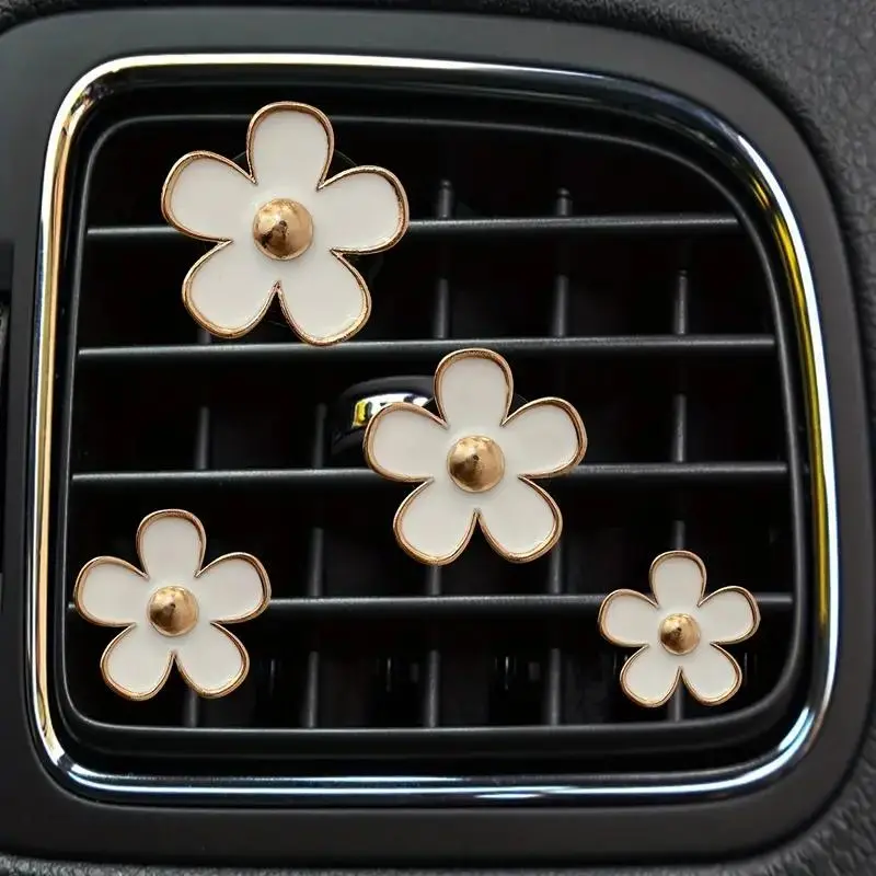 Cute Flower Shaped Design Car Air Outlet Decoration, Clip-on Car Air Freshener Perfume Ornament for Car Air Vent, Car Accessories for Women, Fall Girly Car Accessories, 90s Fall Decor