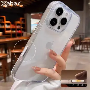 Metal Camera Control Buttons Clear Case For iPhone 16 Pro Max 16 Plus Sensitive Smart Island Camera Control Capture Button Cover