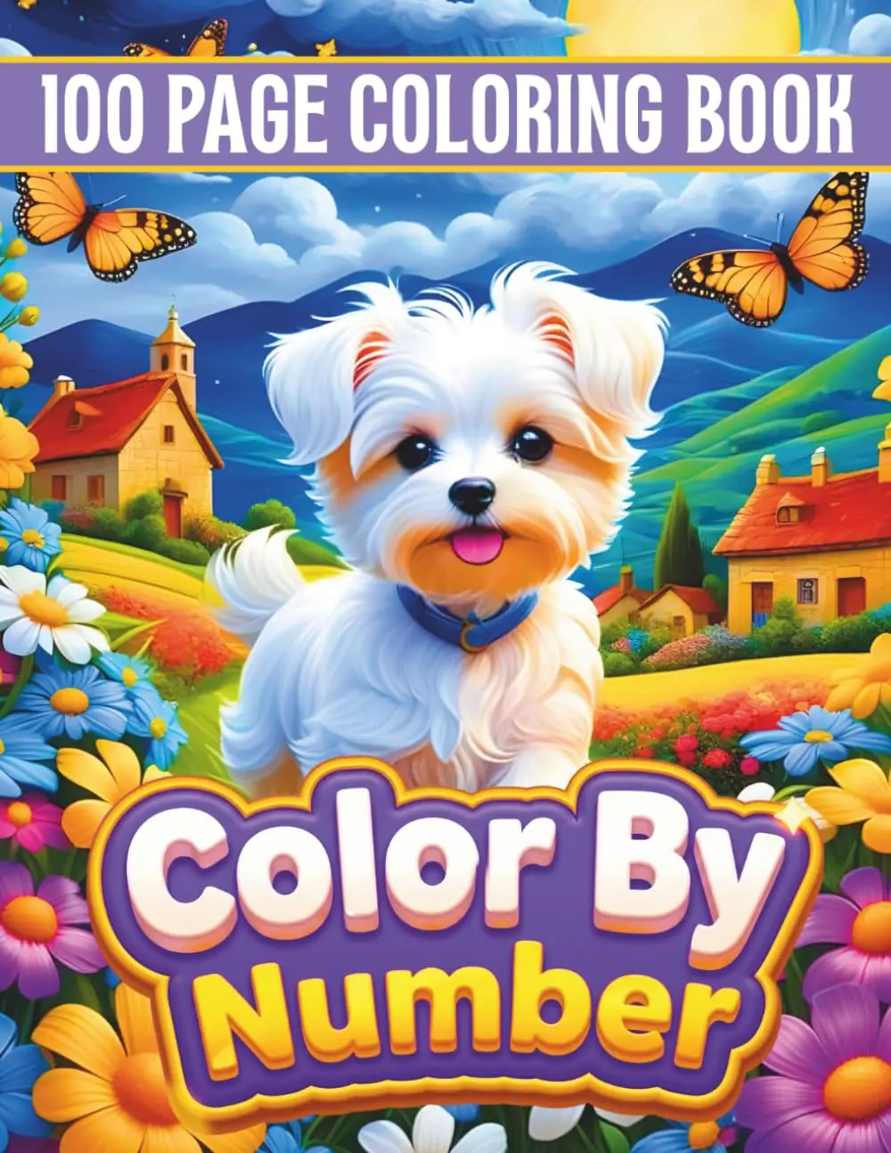 100 Page Color by Number Coloring Book: Large Print Color by Number Coloring Book for Adults, Easy and Relaxing Designs for Stress Relief, Featuring Animals, Flowers, Landscapes and Patterns.