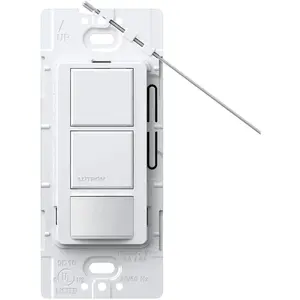 Lutron Maestro Dual Circuit Motion Sensor Switch, 6A Light/4.4A Fan, 120-277V, Dual Single Pole, Ground or Neutral Required, MS-OPS6-DDV-WH, White
