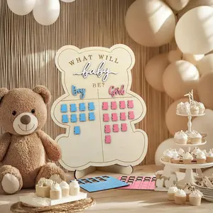 Gender Reveal Wooden Party Decoration Board, Boy or Girl Guessing Display Sign