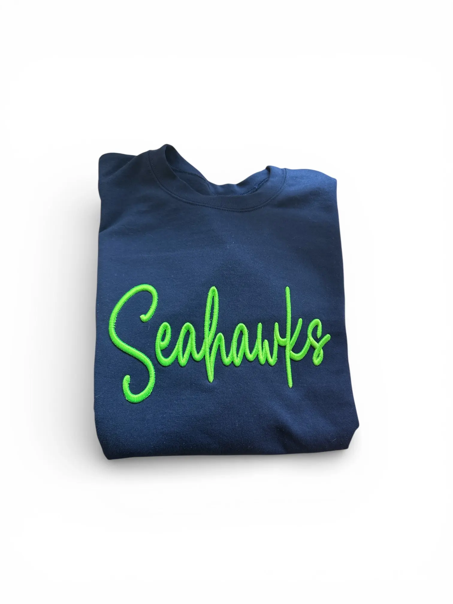 Seahawks 3D neon green Puff Embroidery