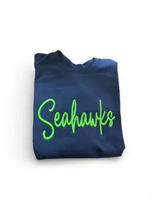 Seahawks 3D neon green Puff Embroidery