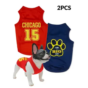 2pcs Pet Tank Tops for Dogs & Cats, Leopard "10" & Star "89" Print Vests, Breathable Shirts for Small Pets, All Seasons Pet Apparel
