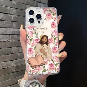 Magnetic TPU Cellphone Cover - MagSafe Compatible, Anti-Fall, Anti-Scratch, Lightweight Handheld Devices Accessory with Rose of the Good Shepherd Aesthetic Design for iPhone 11/12/13/14/15/16/17 Pro Max