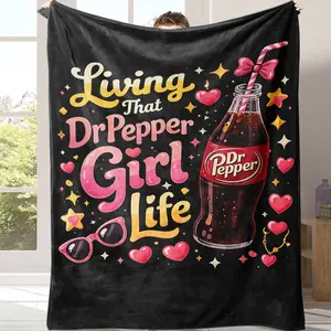 More Than Just a Blanket: It's a Vibe. This "Dr Pepper Is My Happy Place" Throw Transforms Any Space into Your Personal Fizzy Sanctuary Ideal for Soda Fanatics and Comfort Seekers Alike.This is the best gift for couples, children, parents and friends