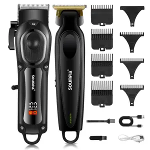 2 in 1 Electric Hair Clipper Set, 1 Set Rechargeable Hair Trimmer & Accessories, Professional Hair Shaver for Men, Great for Stylists Barbershop Salon Home Use