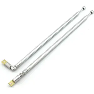 1 Pair AM FM Radio Universal Antenna, 62.5cm 24.6" Length 4 Section Telescopic Stainless Steel Replacement Antenna Aerial for Radio TV
