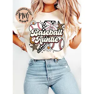 Retro Baseball Auntie Leopard Tshirt Coquette