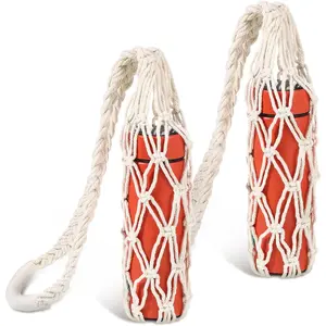 2 count Macrame Water Bottle Carrier  Water Bottle Bag Long Strap Boho Holder Woven Macrame Holder for Adult Sling  Hiking Cycling Fitness Accessories 31.5 Inches