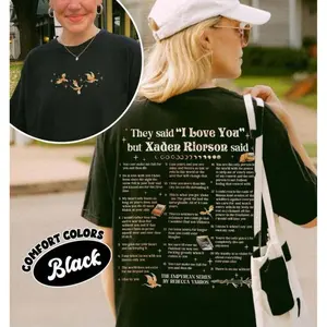 Xaden Riorson Fourth Wing Book Quote T-Shirt With Comfort Colors Xaddy Love Romantasy Novel Tee Oversized Casual Menswear Tops