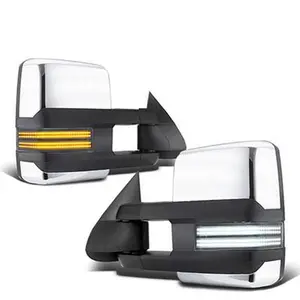 Chevy Silverado 2003-2006 Chrome Tow Mirrors Switchback LED DRL Sequential Signal