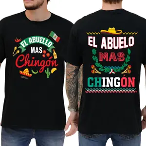 El Abuelo Mas Chingon Mexican Abuelito Fathers Day Funny T-Shirt Funny Grandpa Gift Tee, Menswear, Tops