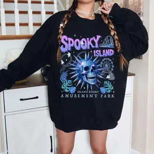 Spooky Island Graphic Sweatshirt/T-Shirt, Retro 90s Movie Sweatshirt, Halloween Disco Sweatshirt, GILDAN Shirt, Gift Idea, For Man, For Woman