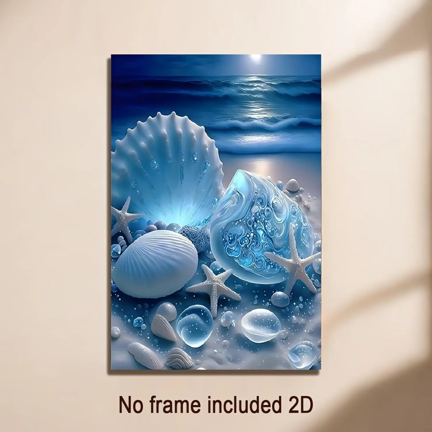 1pc Artistic Handmade Frameless Customizable 2D Flat Cotton Canvas Print - Halloween, Beach Shell Themed Long-Lasting Wall Art Decoration for Blank Wall, Bedrooms, Living Rooms Home Supplies