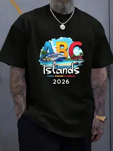 ABC Islands Aruba Bonaire Curacao Cruise Vacation 2026 T T Shirt Men Relaxed Fit Clothing for All SeasonsBreathable Sweat Wicking and Soft Suitable for Daily Commutes Lounging at Home and Casual Wear 2026 New Year's Party Street Style Outfits T