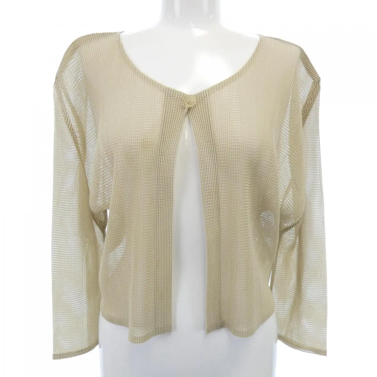 Pre-owned Issey Miyake Polyester Small Leather Goods Pleats Please Cardigan