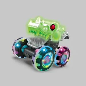 Monster Press-Back Inertia Power Toy Car, Dinosaur Shape, LED Lights, Easy Operation, Press Back, Inertia Forward, Long-Lasting Power