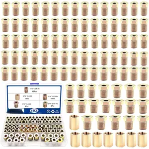 102Pcs 3/16" Brake Line Fittings Assortment Kit,3/8 Inch-24 Threads Nuts and Unions,7/16Inch-24 Thread,1/2 Inch-20 Thread,9/16 Inch-18 Thread