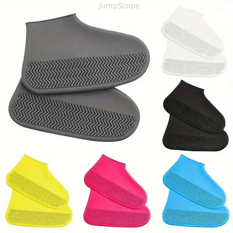 5 Pairs Waterproof Overshoes, Reusable Non Slip Foldable Shoe Covers, Sturdy Wear Resistant Foot Protection for Outdoor Rainy Activities