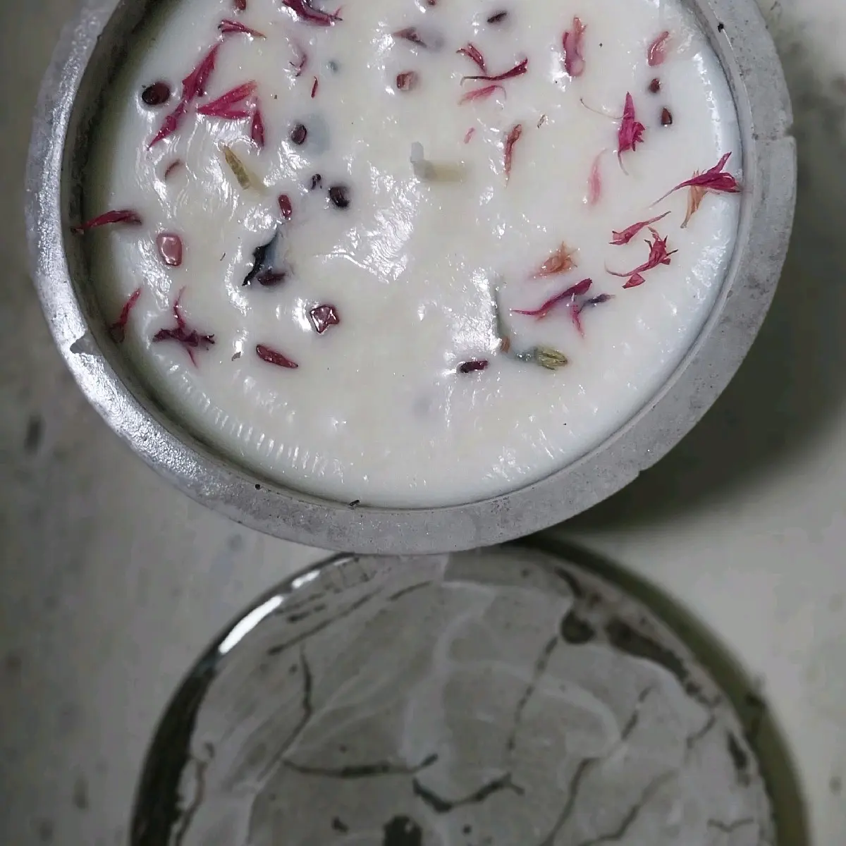 Unscented Organic Soy Candle in Nordic Concrete Lidded Jar Gift