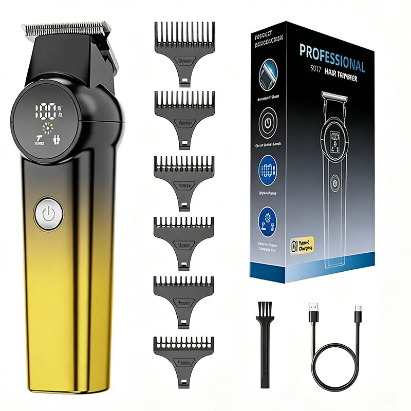 Professional Cordless Hair Clipper, Electric Hair Trimmer, Hair Styling Set, Hairdressing Tools, Precision Equipment, Equipped with Digital Display Screen, USB Charging, Stylish Design, Very Suitable for Home Use, Festival Gifts.