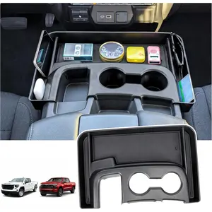 Center Console Hanging Organizer Compatible with 2019-2026 Chevy Silverado/GMC Sierra 1500, 2020-2026 Silverado/Sierra 2500HD 3500HD Accessories, Cup Holder Storage Box Tray (Fit Jump Seat)