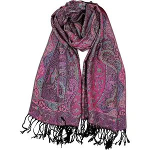 Reversible Paisley Pashmina Rave Scarf, Shawls and Wraps for Evening Dress, Exotic Indian Scarves for All Season
