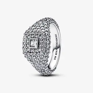 Pandora Timeless Pave Square Cocktail Ring