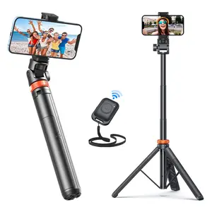 61'' Professional Phone Tripod + Selfie Stick with Remote,Upgraded Stable Stand Compatible with iPhone16/15/14/13 & Android,Travel Ready Design