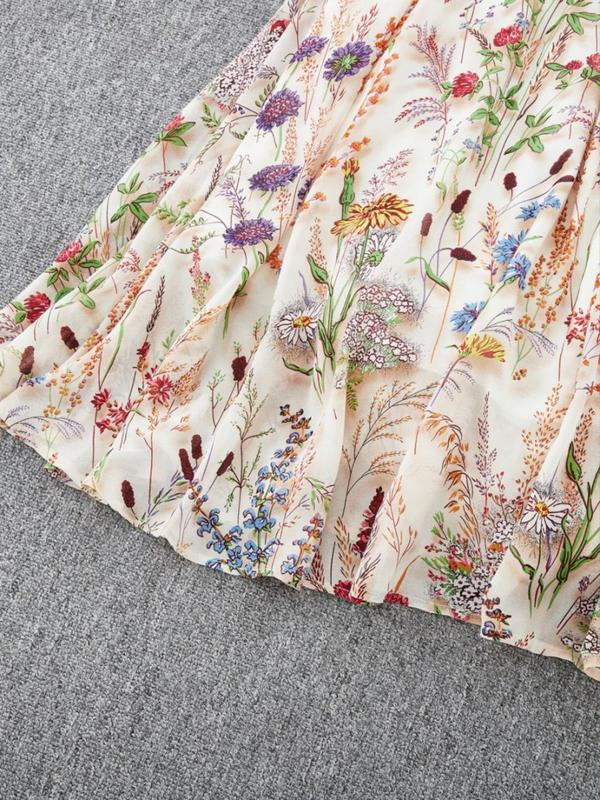 Elegant Floral Print Dress for Women, French Style Fashionable Ladies' Clothing, New Arrival European Inspired Design Casual Wear Elegant Floral Print Dress for Women, French Style Fashionable Ladies' Clothing, New Arrival European Inspired Design Casual Wear