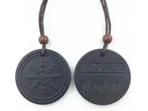 Volcanic Emf Protection Energy Stone Protection Shield Necklace,Sunflower Pattern Energy Necklace(42MM)