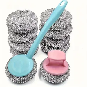 10 Pcs Nano Cleaning Sponge with Removable Handle,Includes Long and Short Handles Scratch Free Dishwasher,For Pots and Plates ﻿