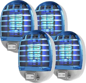 Bug Zapper Indoor, Fly Zapper for Indoors, Electronic Mosquitoes Killer Mosquito Zapper with Blue Lights for Living Room, Home, Kitchen, Bedroom, Baby Room, Office(4 Packs)